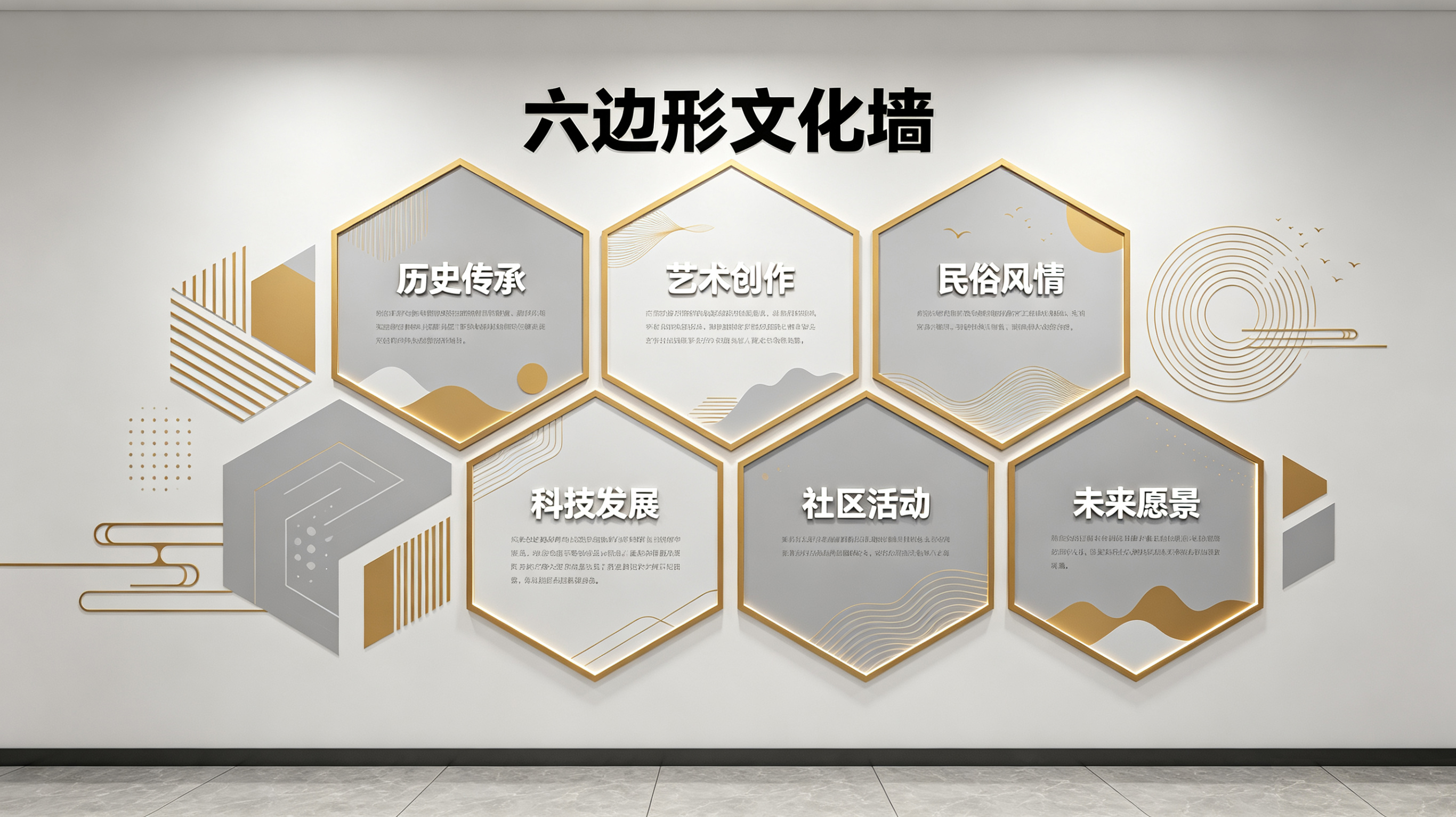 吴堡企业文化墙 | 六边形信息美学